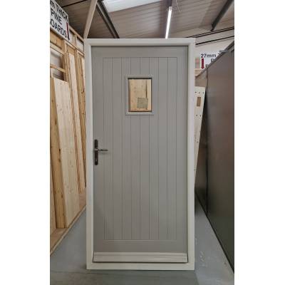 Glazed Hardwood Sapele Door and Frame 990x2100mm SR03...